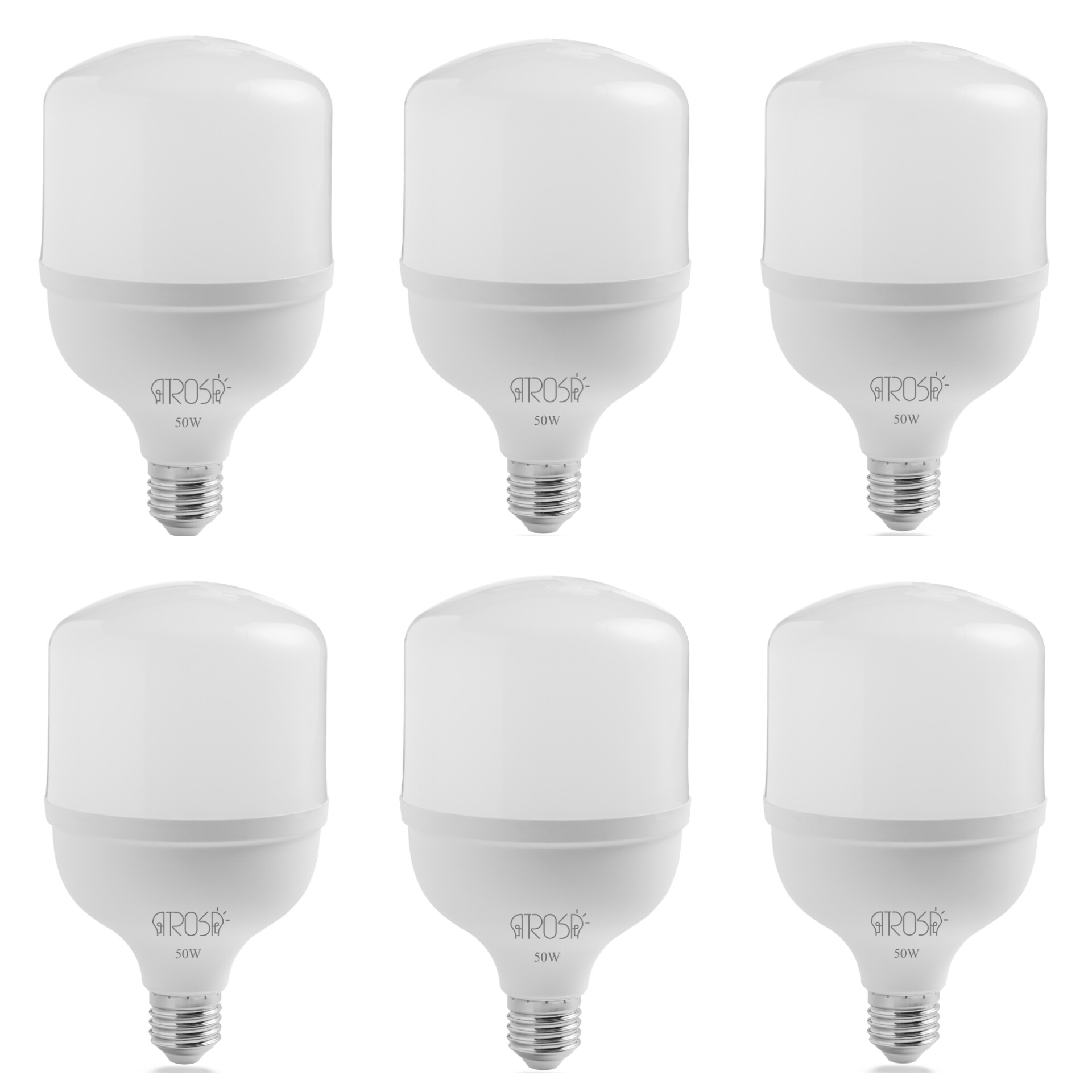 لامپ ال ای دی 50 وات آتروسا مدل استوانه ای پایه E27 مجموعه 6 عددی لامپ ال ای دی 50 وات آتروسا مدل استوانه ای پایه E27 مجموعه 6 عددی