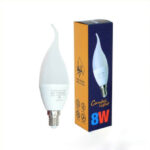 لامپ 8 وات زانیس مدل شمعی اشکی پایه E14 بسته 10 عددی